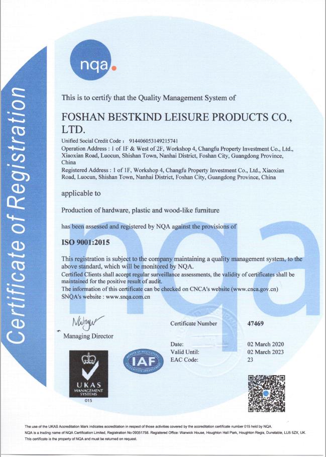 BESTKIND--ISO 9001:2015